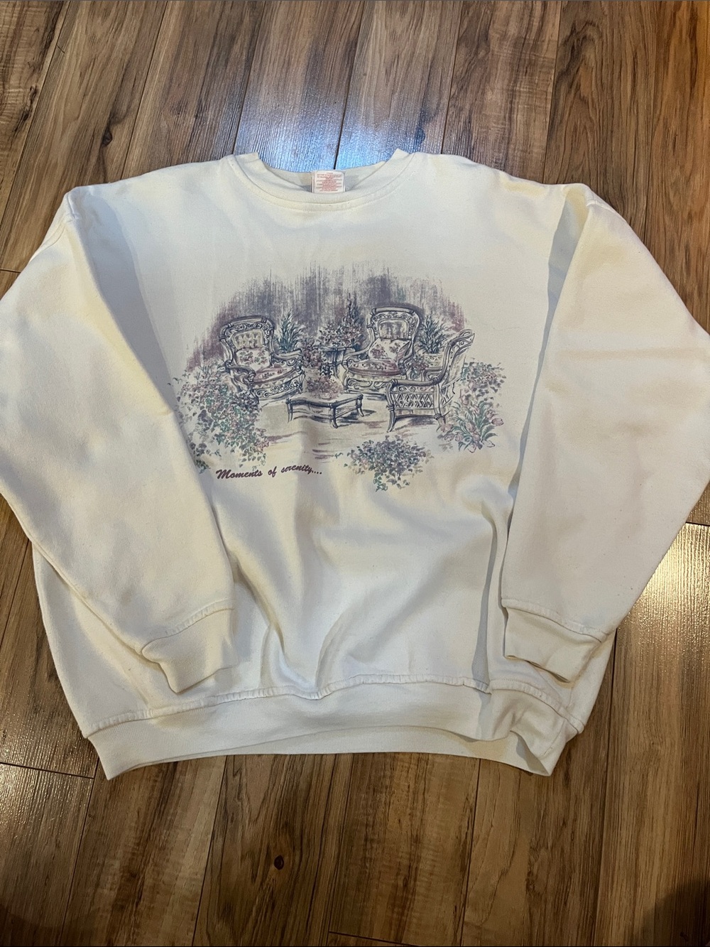 Cream Garden Scene Crewneck Sweatshirt